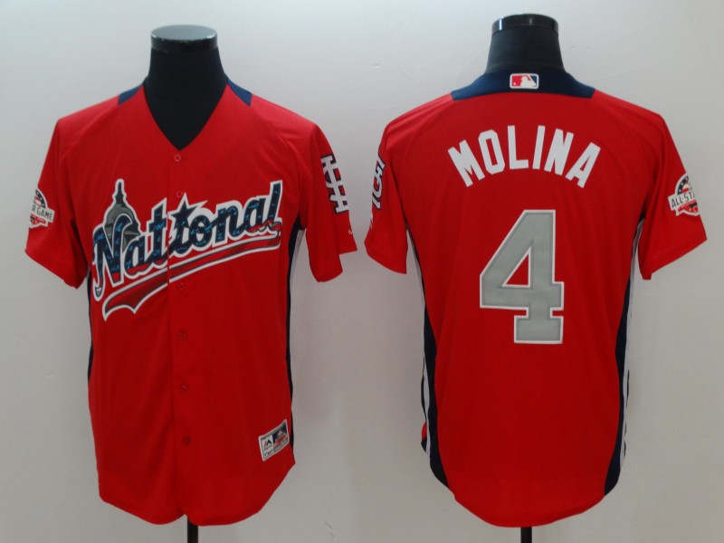 Men St.Louis Cardinals #4 Molina Orange Game 2018 All star MLB Jerseys->->MLB Jersey